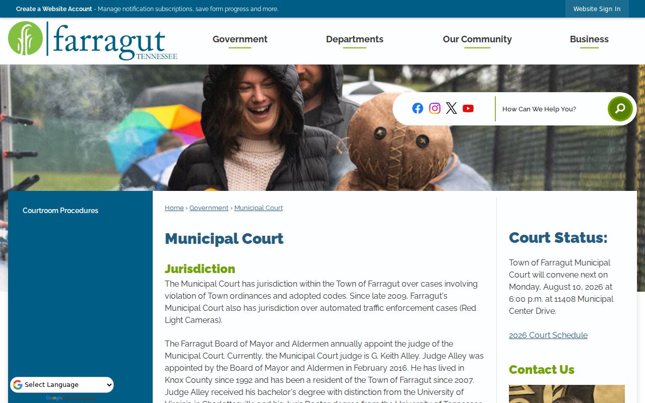 Farragut criminal records and Municipal Court information