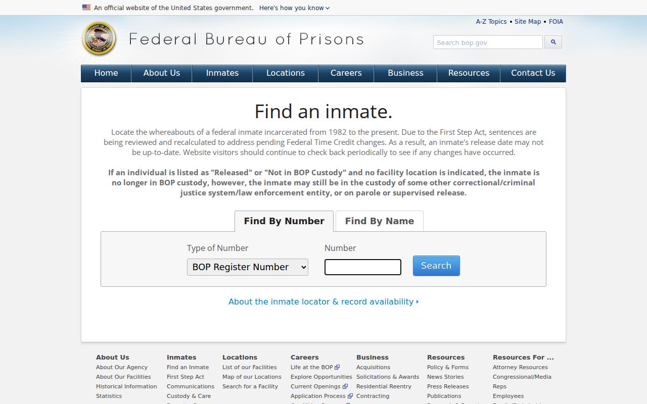 Federal inmate locator for custody beyond Knox County arrest records