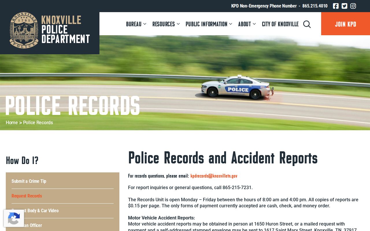 Knoxville Police records channel for Knox County arrest records