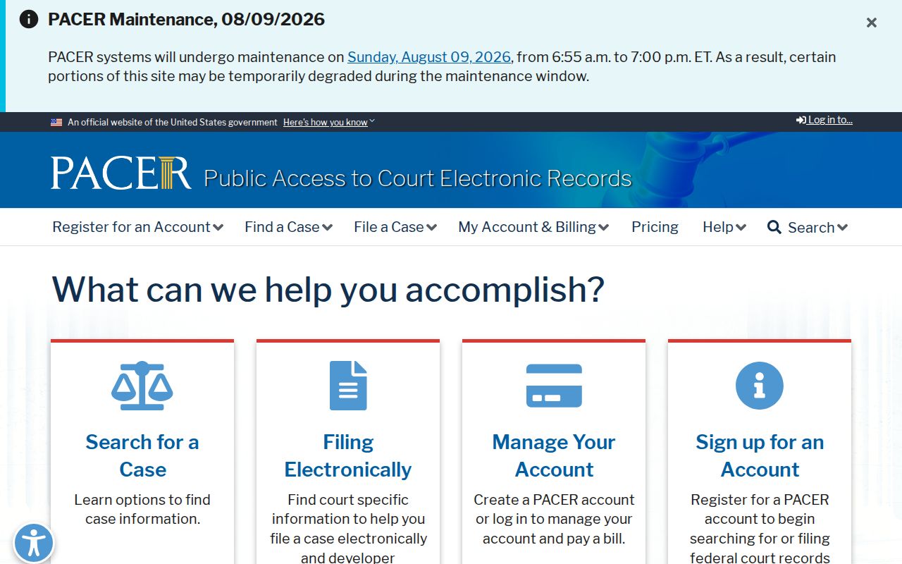 Knox County criminal record search through PACER